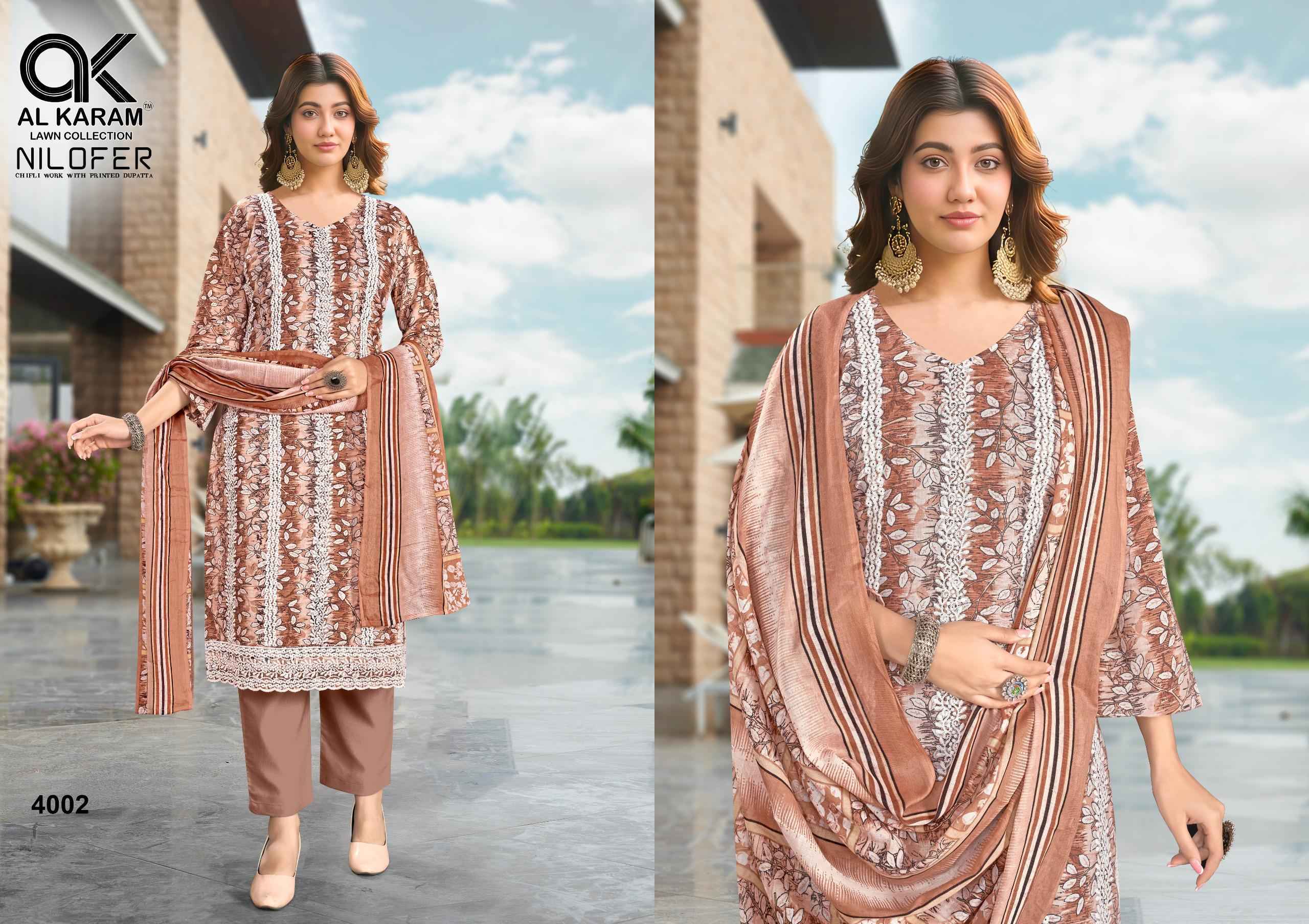 Al Karam Nilofer Cotton Dress Material Wholesale Collection ( 4 Pcs Catalog )