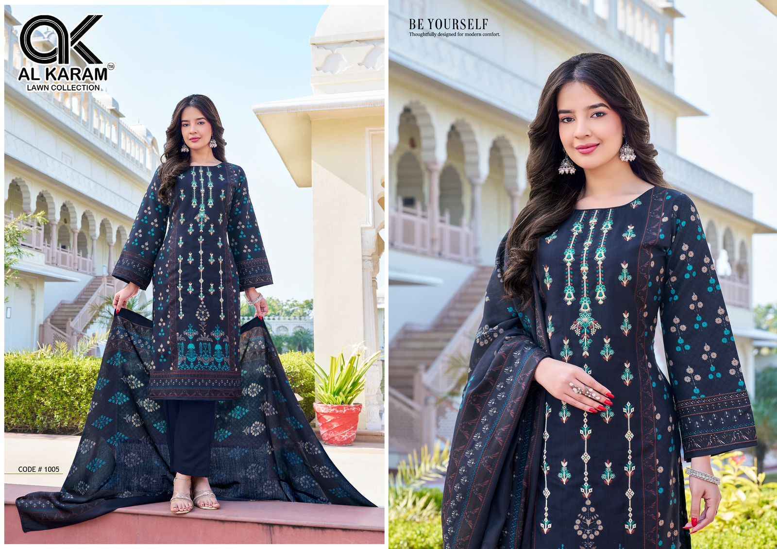 Al Karam Shezlin Reyon cotton Dress Material Wholesale Collection  ( 6 Pcs Catalog )