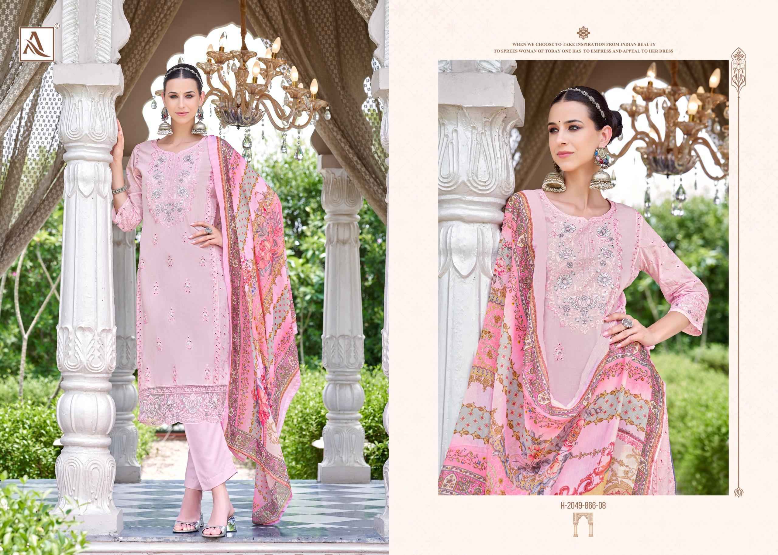 Alok Naqshi Cambric Lawn Material Wholesale Collection ( 8 Pcs Catalog )