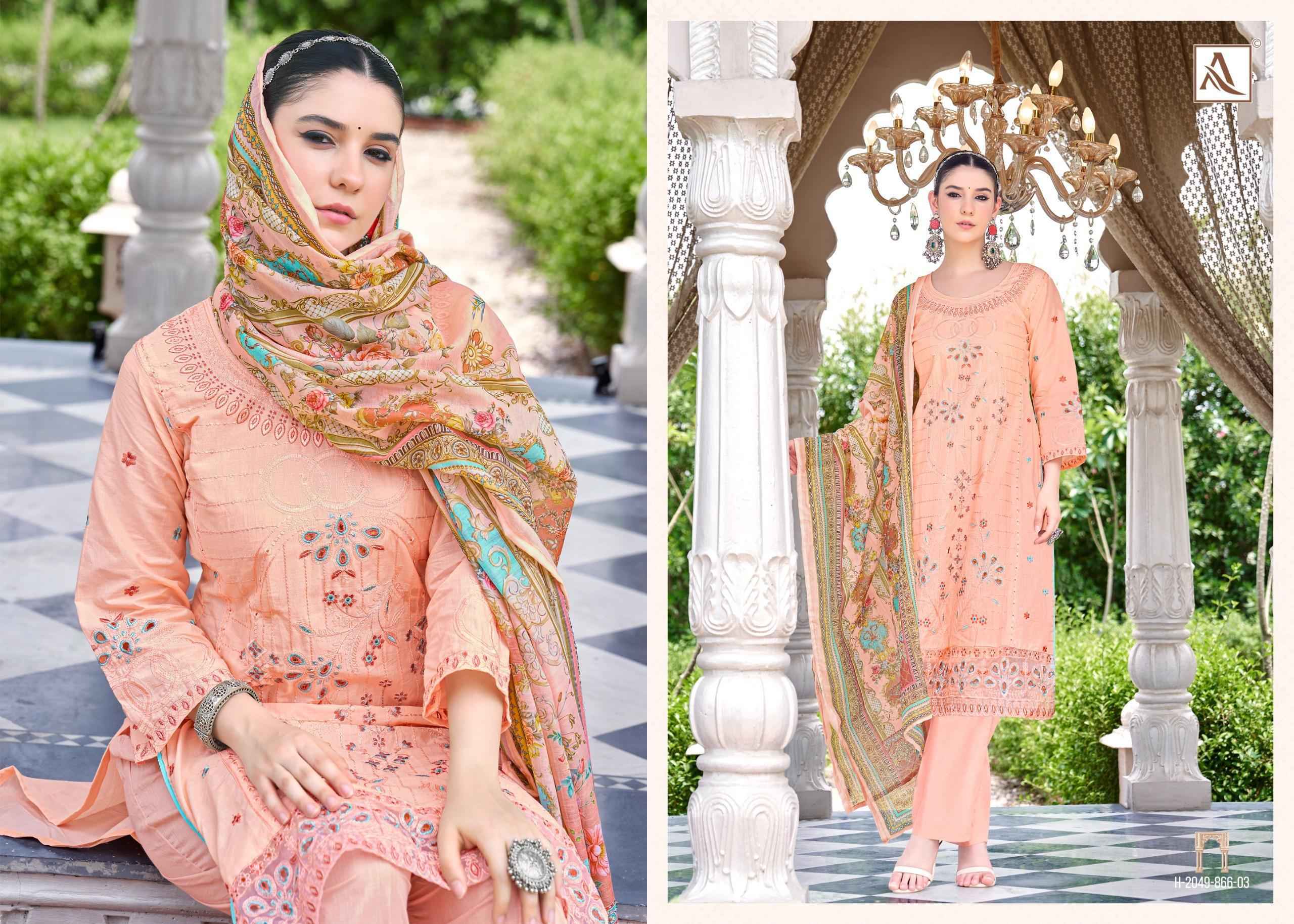 Alok Naqshi Cambric Lawn Material Wholesale Collection ( 8 Pcs Catalog )