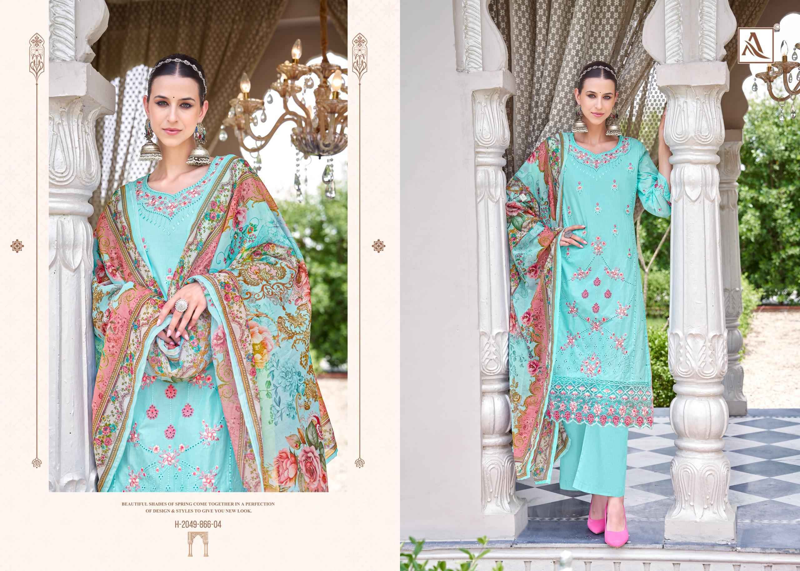 Alok Naqshi Cambric Lawn Material Wholesale Collection ( 8 Pcs Catalog )