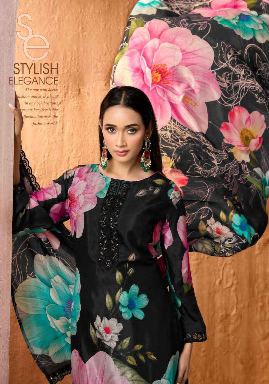 Alok Suit Fariha Black Edition 5 Digital Printed Muslin Dress Catalog Wholesalers