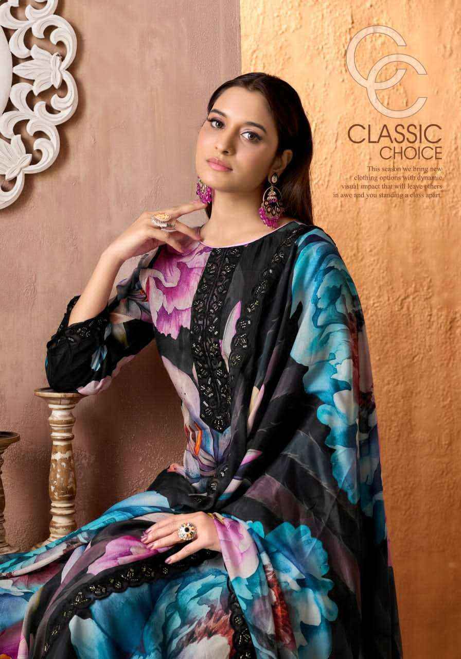 Alok Suit Fariha Black Edition 5 Digital Printed Muslin Dress Catalog Wholesalers