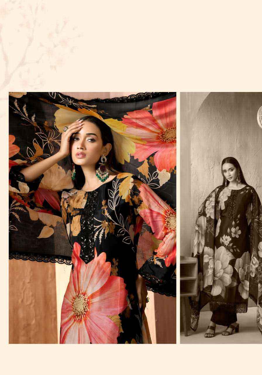Alok Suit Fariha Black Edition 5 Digital Printed Muslin Dress Catalog Wholesalers