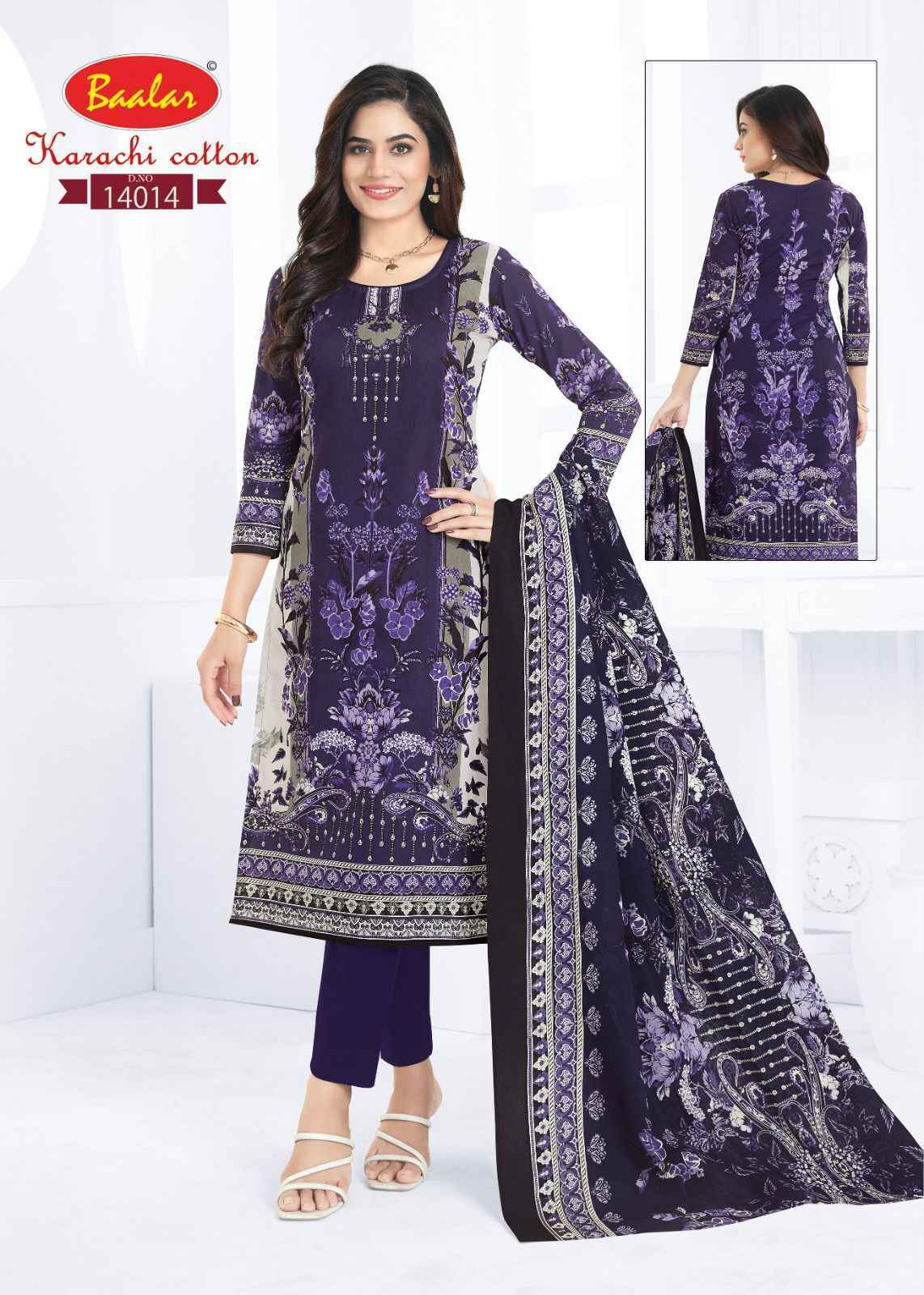 Baalar Karachi Cotton Vol 14 Lawn Cotton Dress Material Wholesale Collection ( 13 Pcs Catalog )