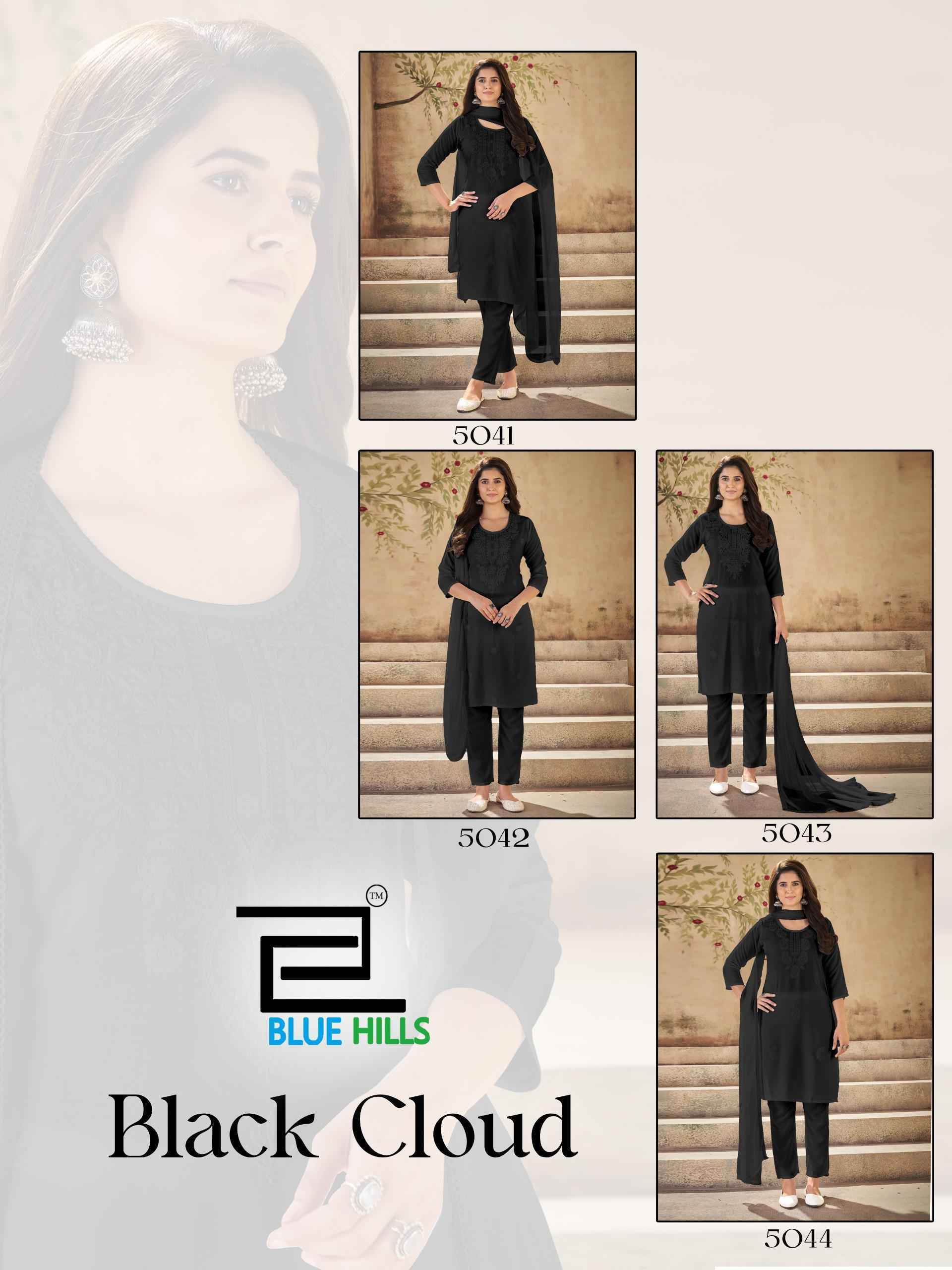 Blue Hills Black Cloud Rayon Kurti Combo Collection ( 4 Pcs Catalog )