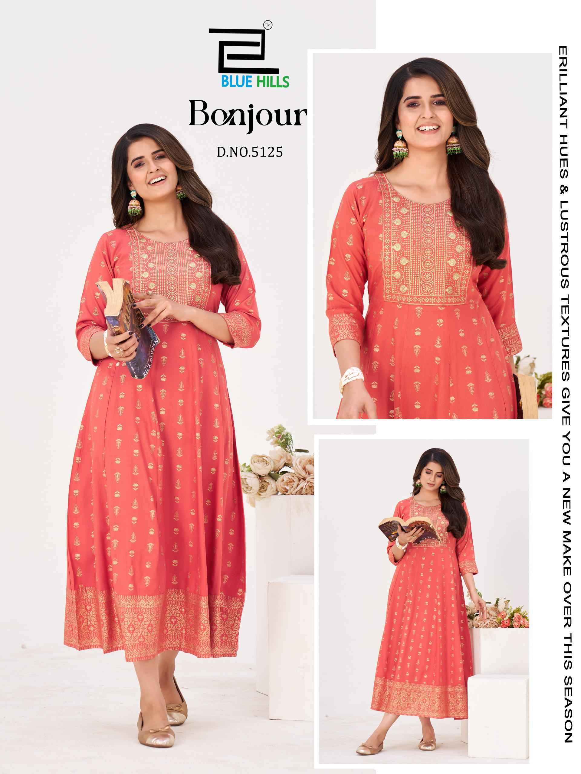 Blue Hills Bonjour Anarkali Rayon Kurti Collection ( 6 Pcs Catalog )