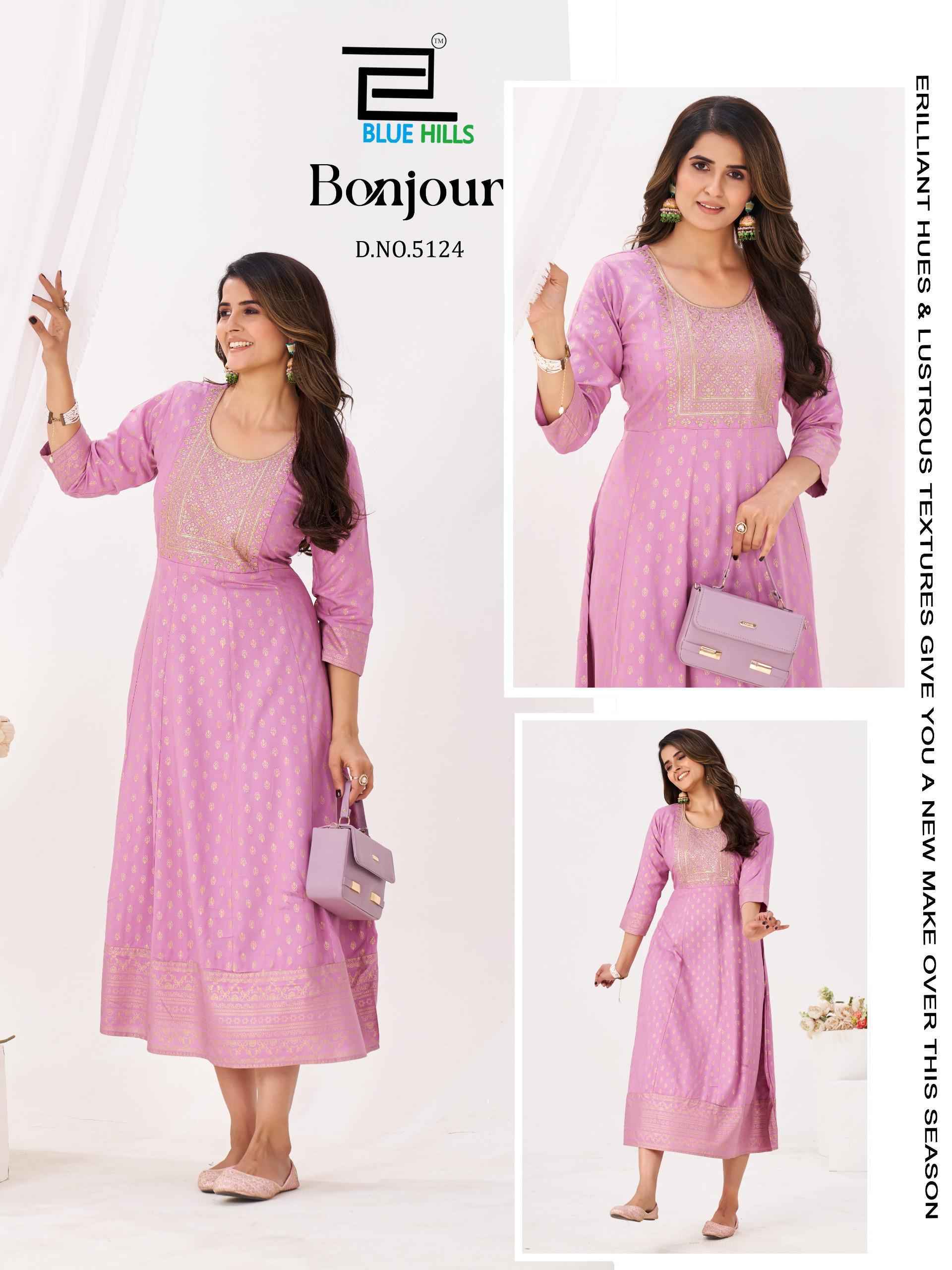 Blue Hills Bonjour Anarkali Rayon Kurti Collection ( 6 Pcs Catalog )