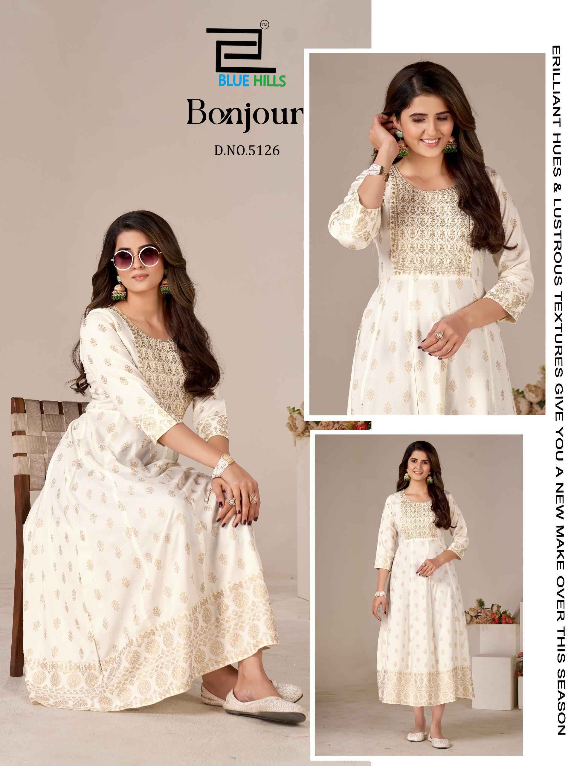 Blue Hills Bonjour Anarkali Rayon Kurti Collection ( 6 Pcs Catalog )
