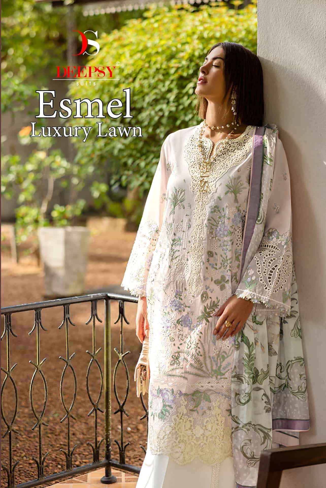 Deepsy Esmel Luxury Lawn Pure Cotton Pakistani Dress Material Wholesale Collection ( 6 Pcs Catalog )