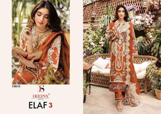 Deepsy Suits Elaf 1393 Pure Cotton Pakistani Dress Material Wholesale Price ( 4 Pcs Catalogue )