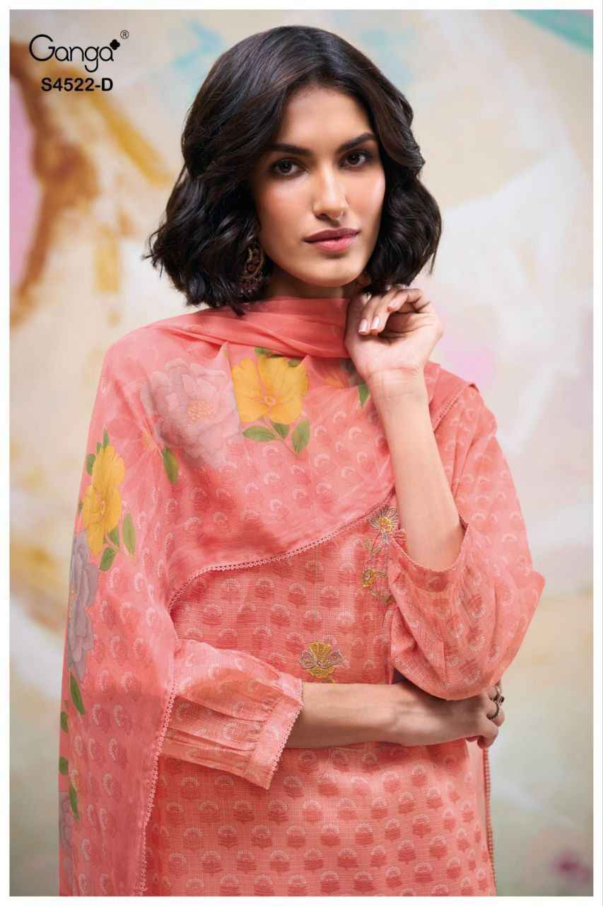 Ganga Eirya 4522 Bemberg Kota Dress Material Wholesale Collection ( 2 Pcs Catalog )