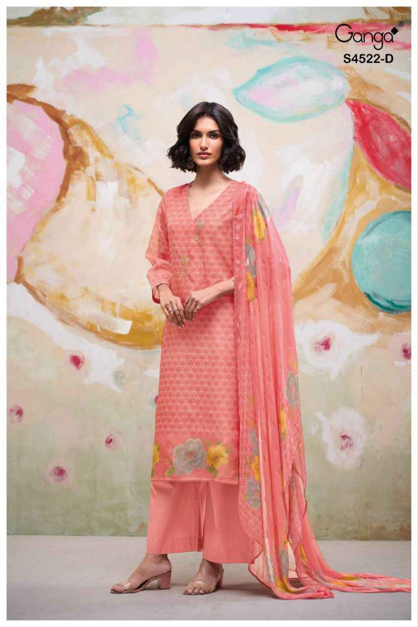 Ganga Eirya 4522 Bemberg Kota Dress Material Wholesale Collection ( 2 Pcs Catalog )