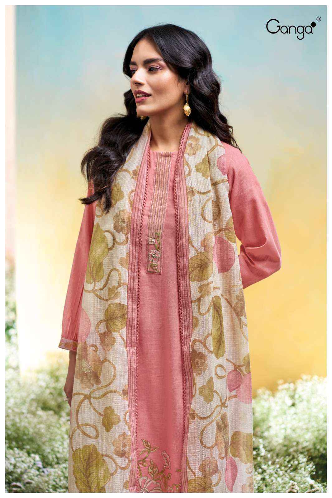 Ganga Fashion Isuri 3674 Premium Cotton Linen Suit Summer Collection ( 4 Pcs Catalog )