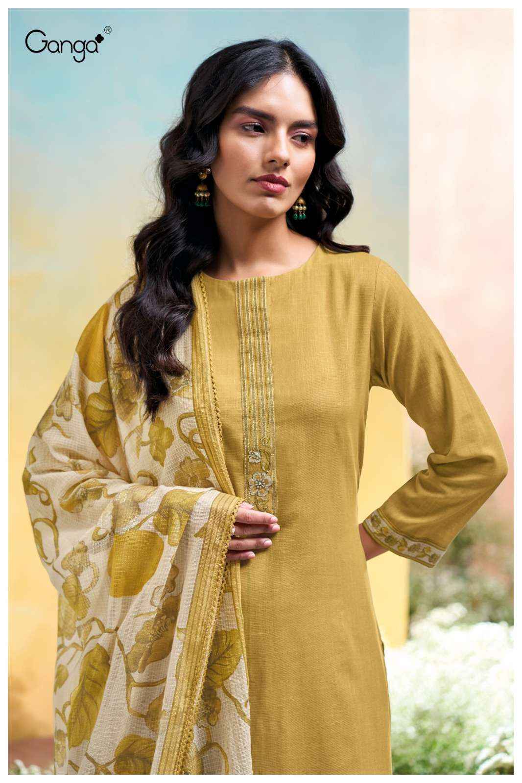 Ganga Fashion Isuri 3674 Premium Cotton Linen Suit Summer Collection ( 4 Pcs Catalog )