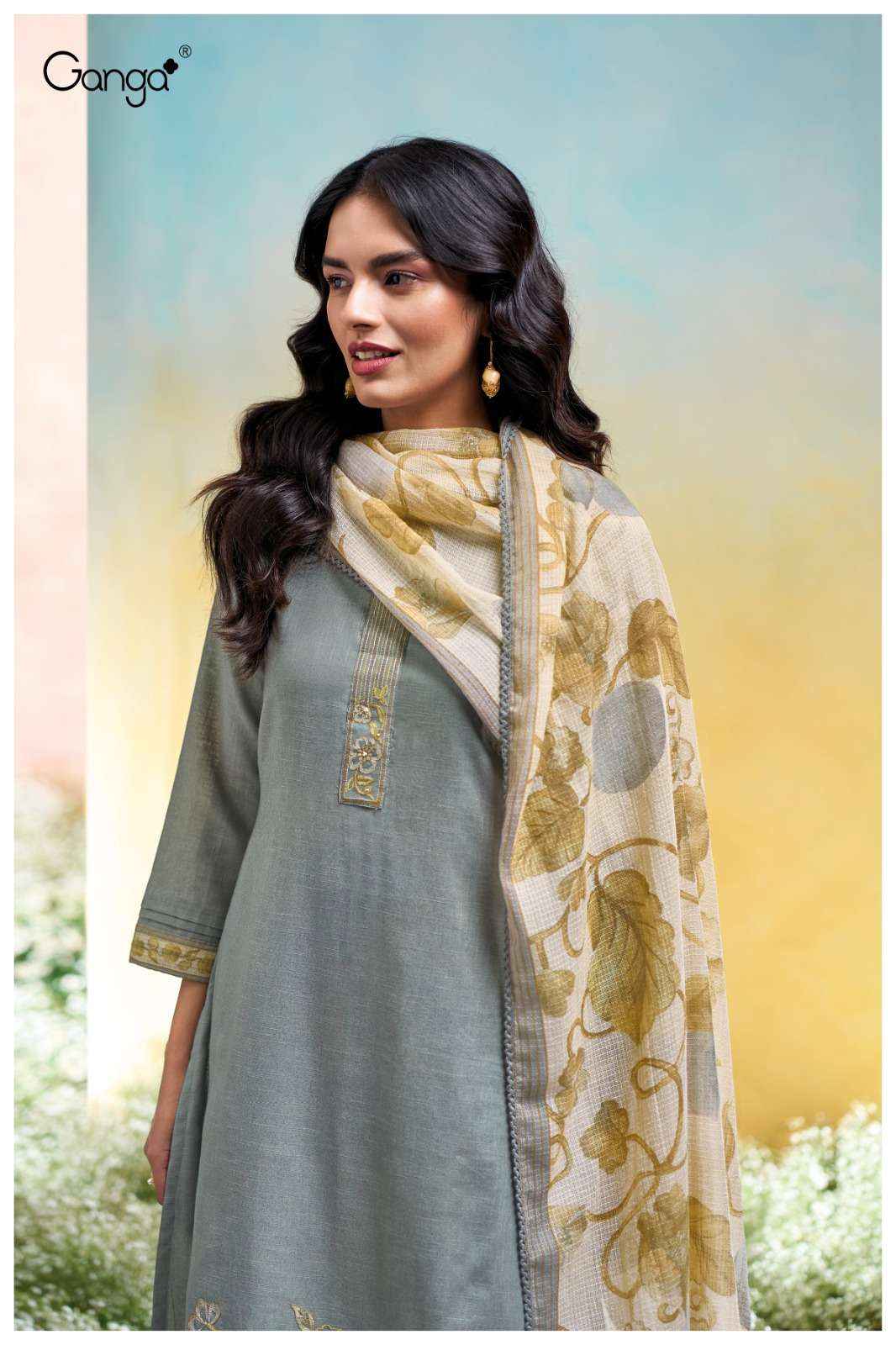 Ganga Fashion Isuri 3674 Premium Cotton Linen Suit Summer Collection ( 4 Pcs Catalog )