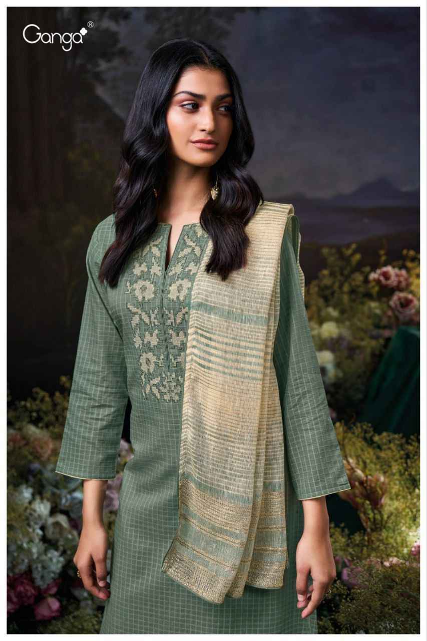 Ganga Krithya 3608 Cotton Dobby Dress Material Wholesale Rate ( 2 Pcs Catalog )