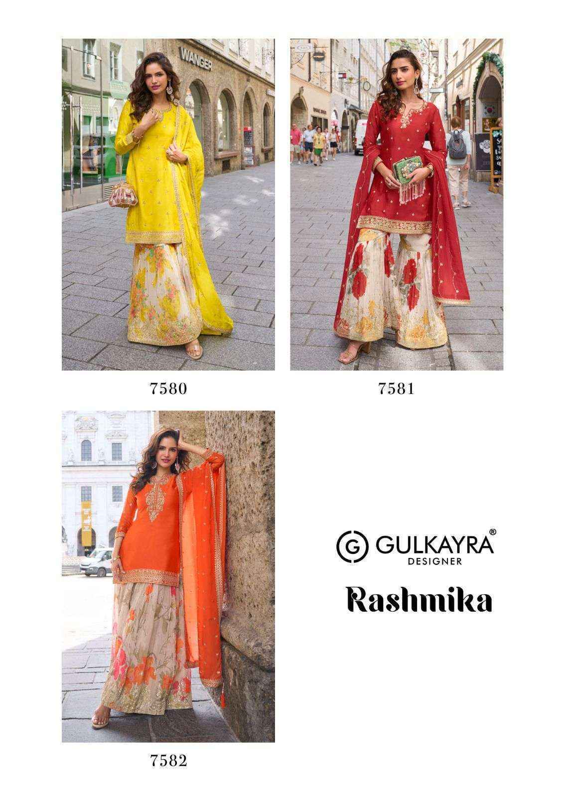 Gulkayra Rashmika Readymade Chinon Dress Collection ( 3 Pcs Catalog )