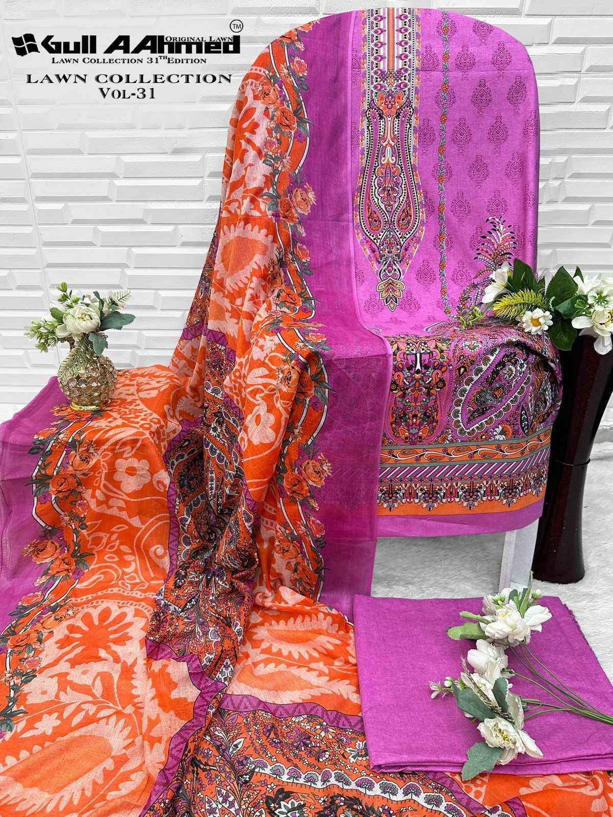 Gull Ahmed Lawn Collection Vol 31 Cambric Cotton Dress Material Wholesale Price ( 6 Pc Catalougue )