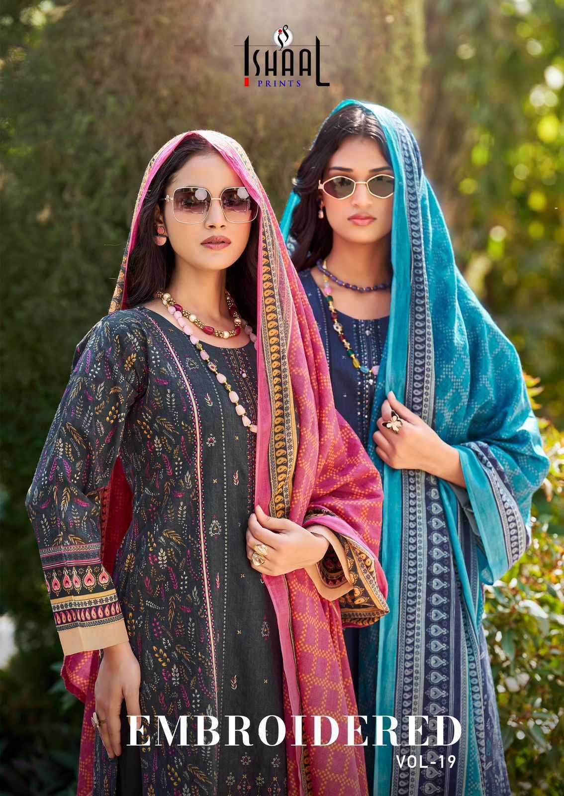 Ishaal Embroidered Vol 19 Lawn Cotton Dress Material Collection ( 10 Pcs Catalog )