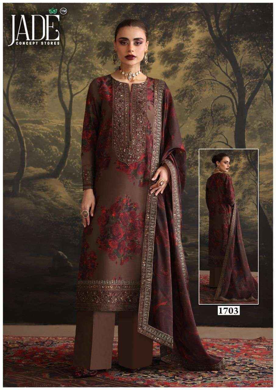 Jade Bin Saeed Heavy Luxury Vol 17 Lawn Cotton Dress Material Wholesale Price ( 6 pcs Catalogue )