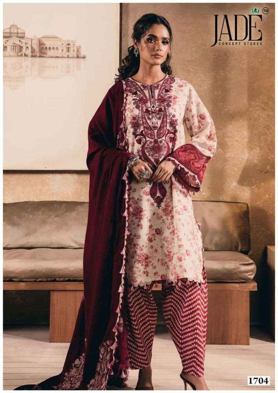 Jade Bin Saeed Heavy Luxury Vol 17 Lawn Cotton Dress Material Wholesale Price ( 6 pcs Catalogue )