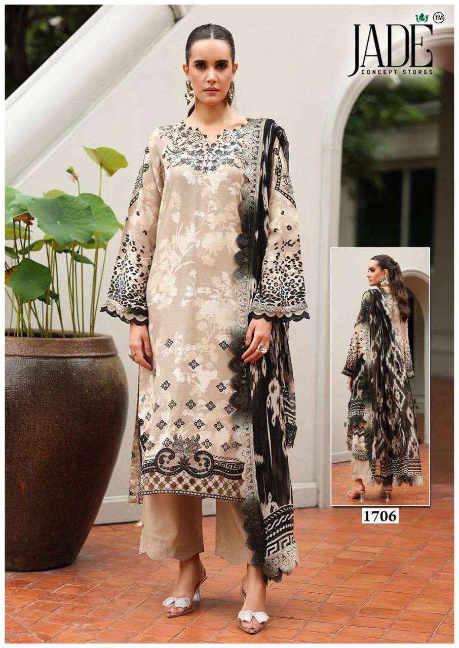 Jade Bin Saeed Heavy Luxury Vol 17 Lawn Cotton Dress Material Wholesale Price ( 6 pcs Catalogue )