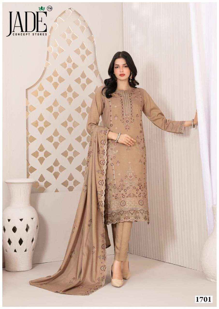 Jade Bin Saeed Heavy Luxury Vol 17 Lawn Cotton Dress Material Wholesale Price ( 6 pcs Catalogue )