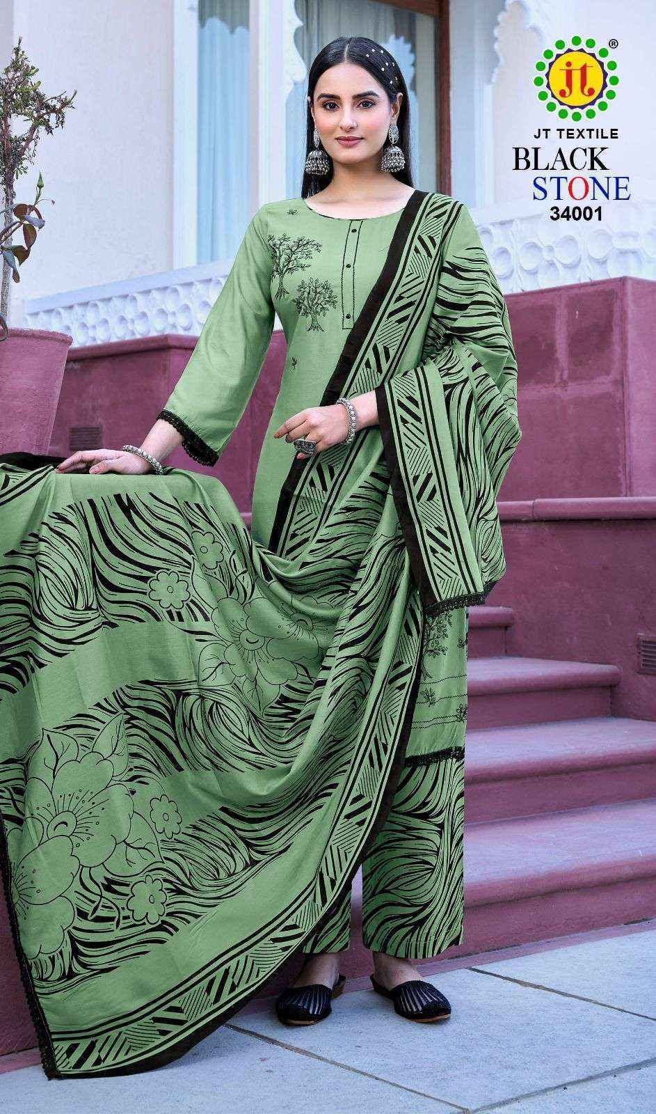 Jt Black Stone Vol 34 Rayon Dress Material Wholesale Collection ( 5 Pcs Catalog )