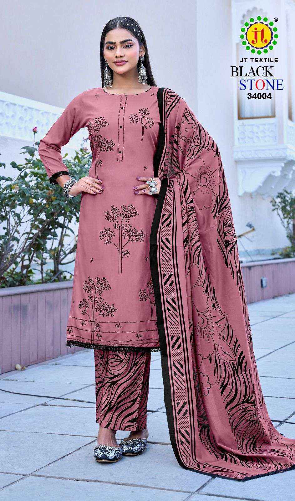 Jt Black Stone Vol 34 Rayon Dress Material Wholesale Collection ( 5 Pcs Catalog )