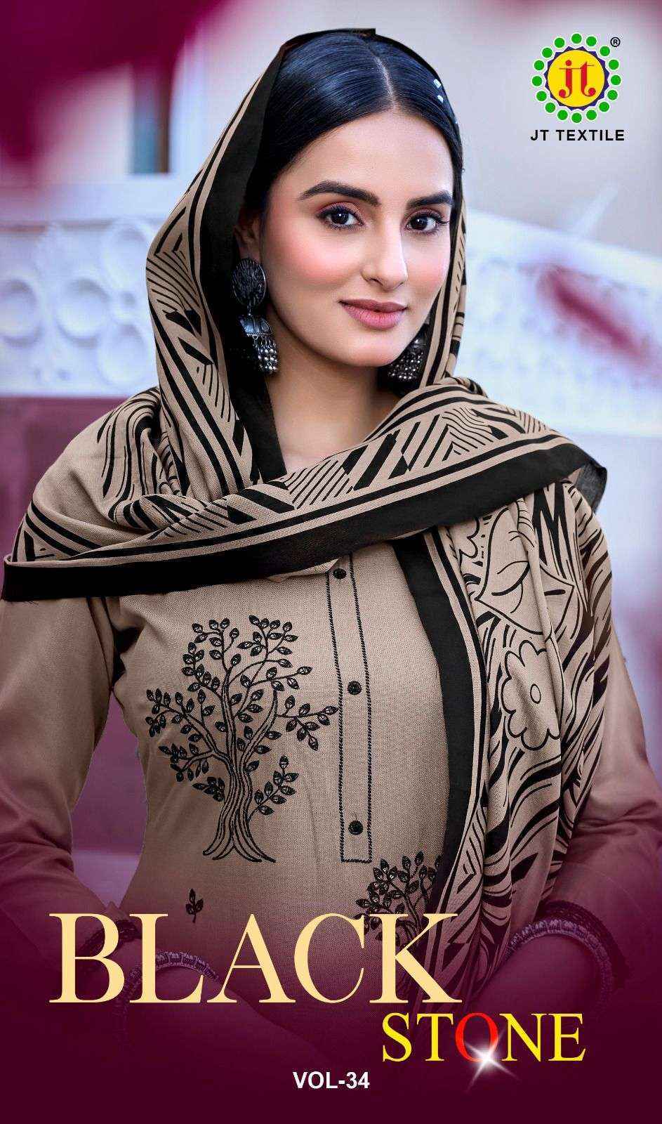 Jt Black Stone Vol 34 Rayon Dress Material Wholesale Collection ( 5 Pcs Catalog )