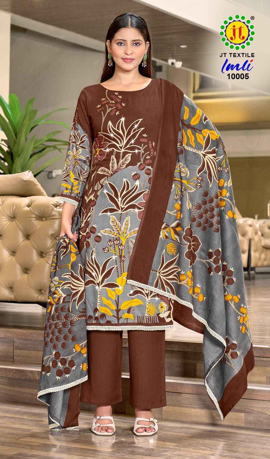 Jt Imli Vol 10 Rayon Dress Material Wholesale Collection ( 5 Pcs Catalog )