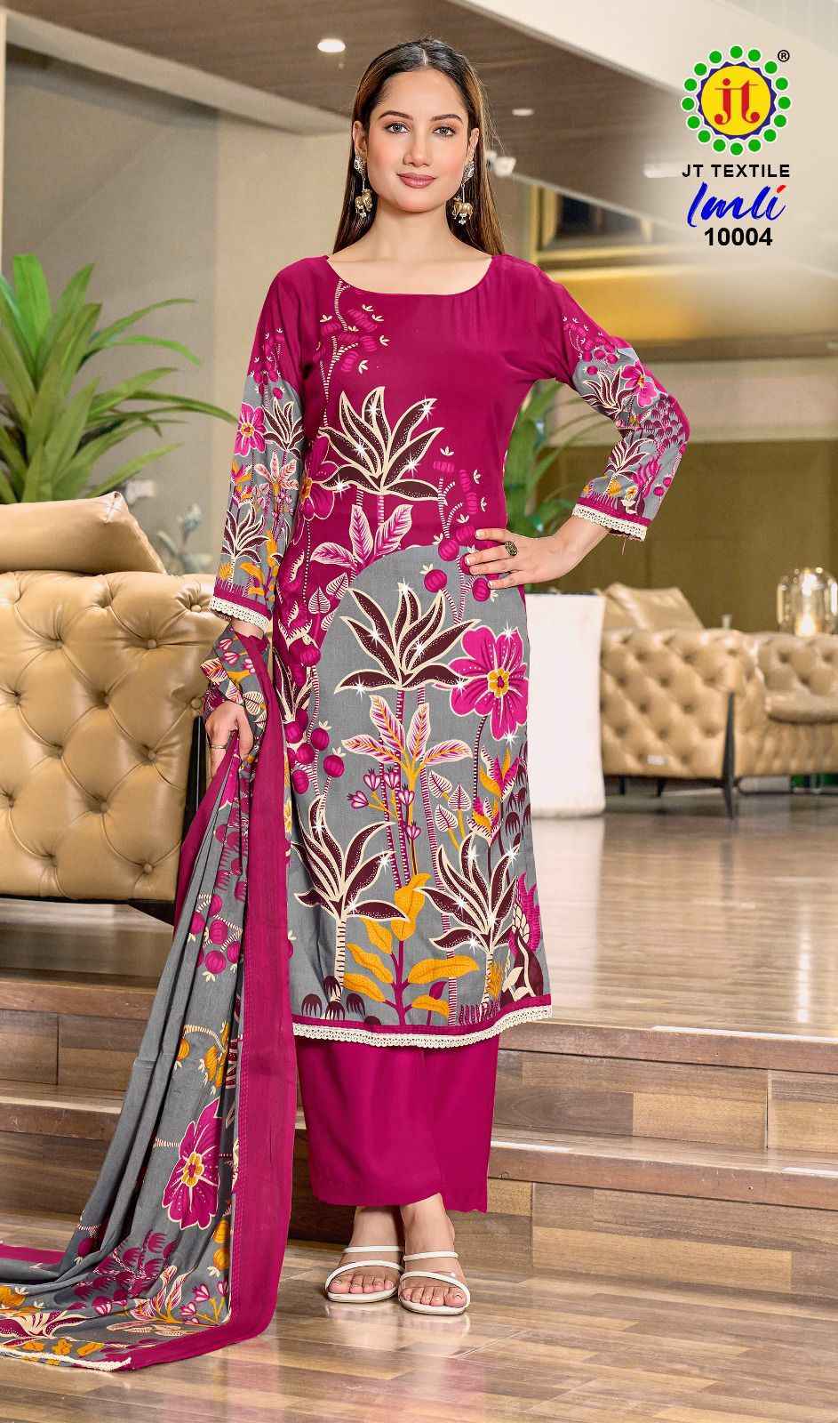Jt Imli Vol 10 Rayon Dress Material Wholesale Collection ( 5 Pcs Catalog )