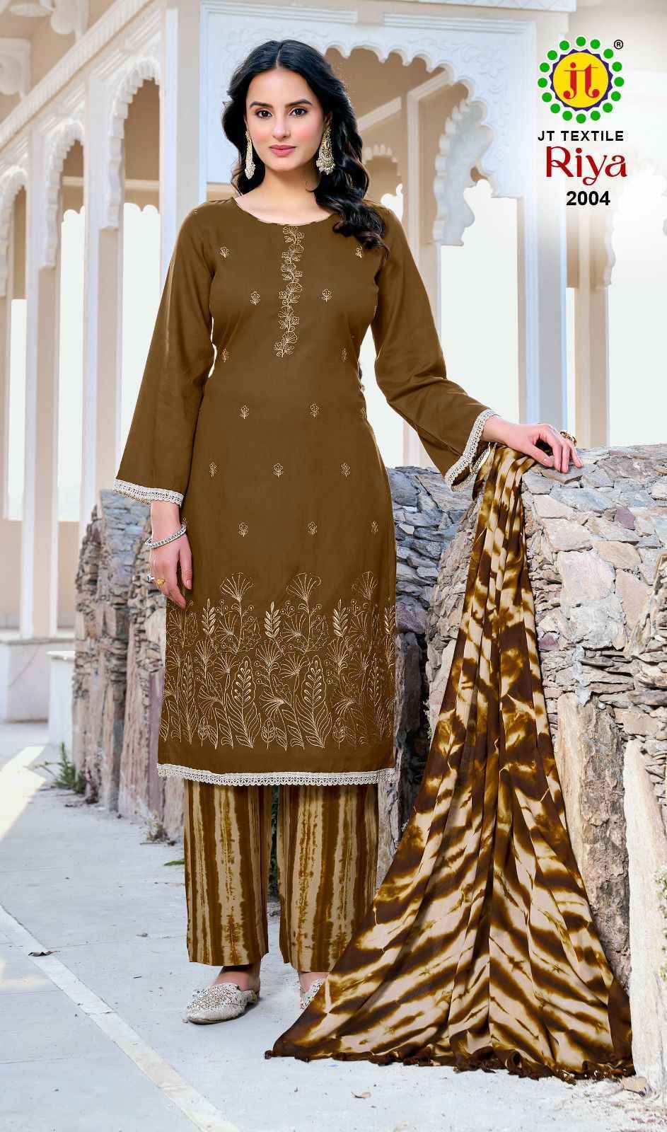 Jt Riya Vol 2 Rayon Dress Material Wholesale Collection ( 5 Pcs Catalog )