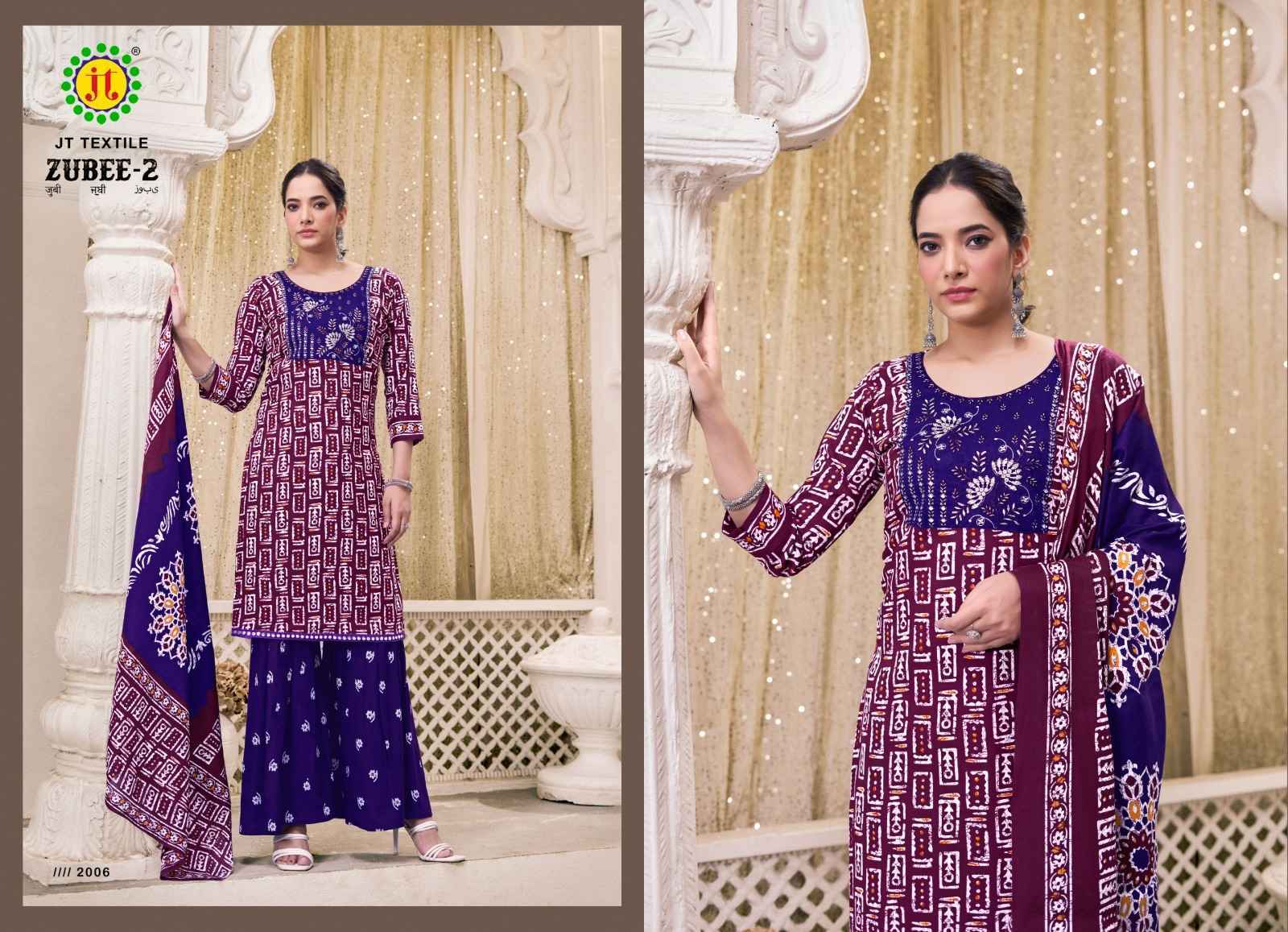 Jt Zubee Vol 2 Rayon Dress Material Wholesale Collection ( 10 Pcs Catalog )