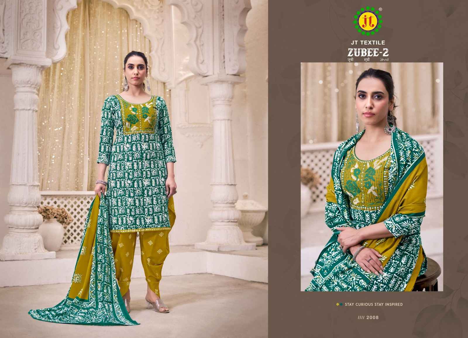Jt Zubee Vol 2 Rayon Dress Material Wholesale Collection ( 10 Pcs Catalog )