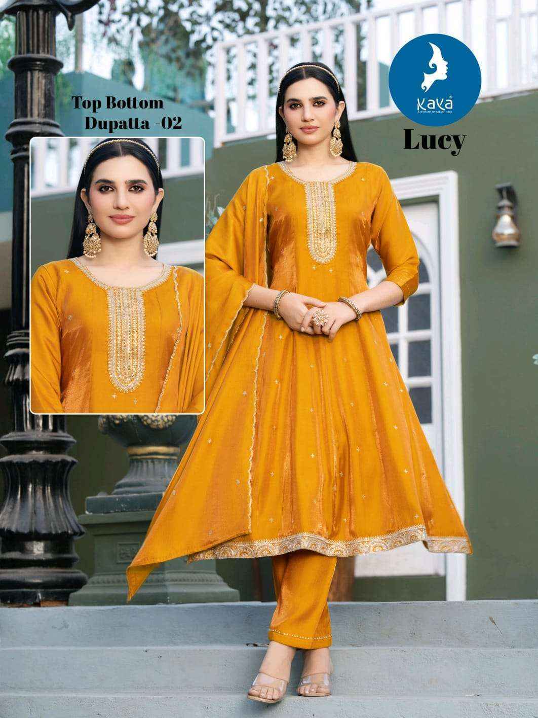 Kaya Lucy Roman Glass Kurti Combo Collection ( 6 Pcs Catalog )