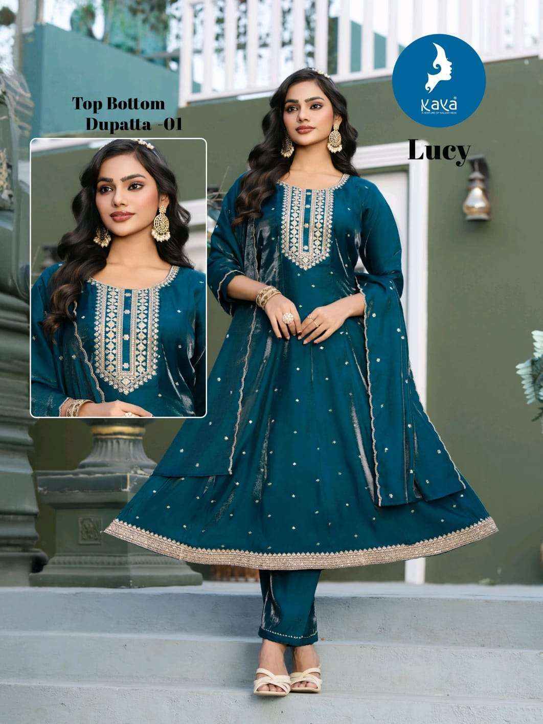 Kaya Lucy Roman Glass Kurti Combo Collection ( 6 Pcs Catalog )