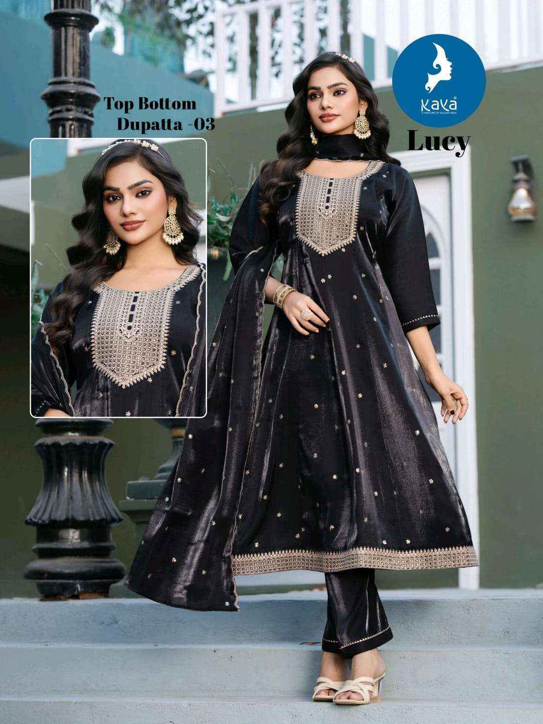 Kaya Lucy Roman Glass Kurti Combo Collection ( 6 Pcs Catalog )
