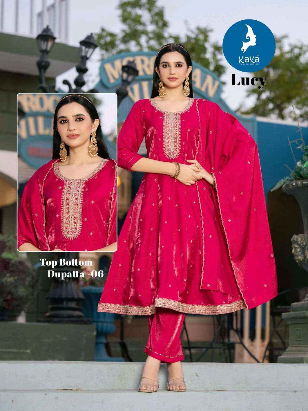 Kaya Lucy Roman Glass Kurti Combo Collection ( 6 Pcs Catalog )
