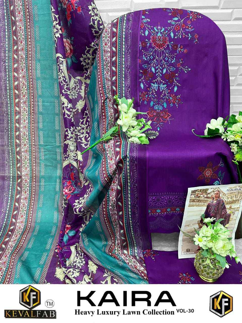 Keval Fab Kaira Vol 30 Lawn Cotton Dress Material Wholesale Collection ( 6 Pcs Catalog )