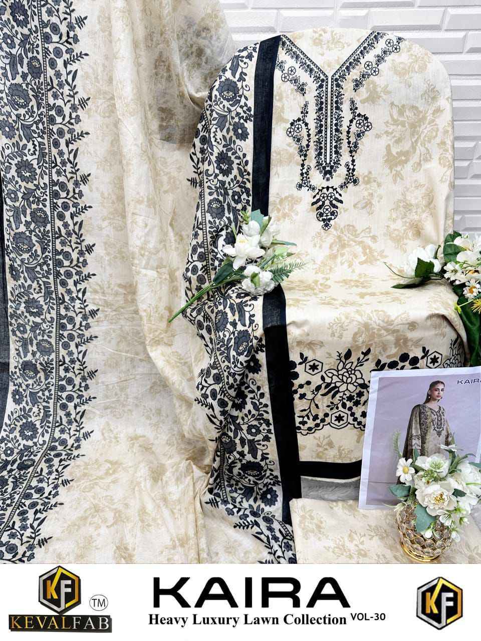 Keval Fab Kaira Vol 30 Lawn Cotton Dress Material Wholesale Collection ( 6 Pcs Catalog )