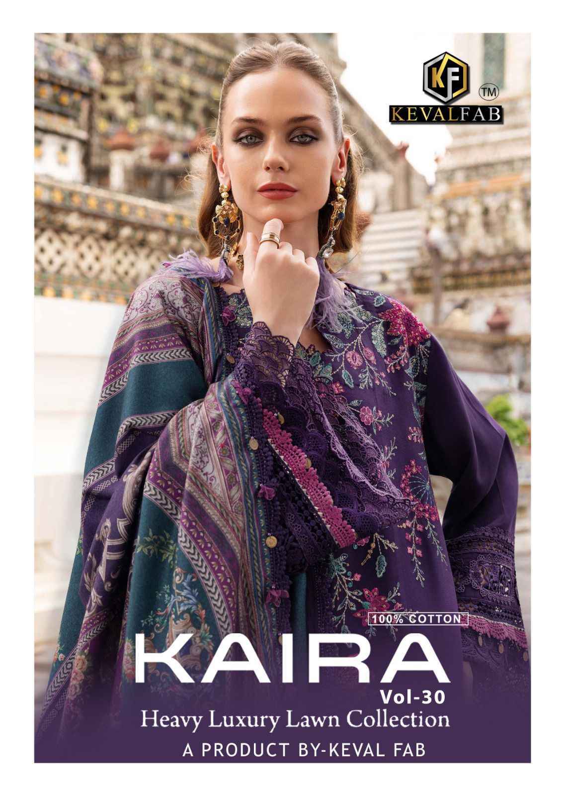 Keval Fab Kaira Vol 30 Lawn Cotton Dress Material Wholesale Collection ( 6 Pcs Catalog )