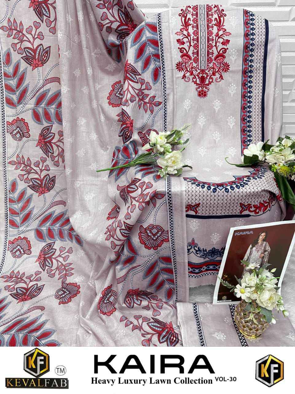 Keval Fab Kaira Vol 30 Lawn Cotton Dress Material Wholesale Collection ( 6 Pcs Catalog )