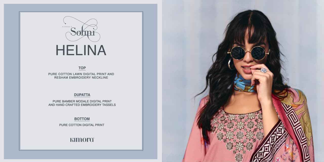 Kimora Sohni Helina Lawn Cotton Dress Material Wholesale Price ( 4  Pcs Catalogue )