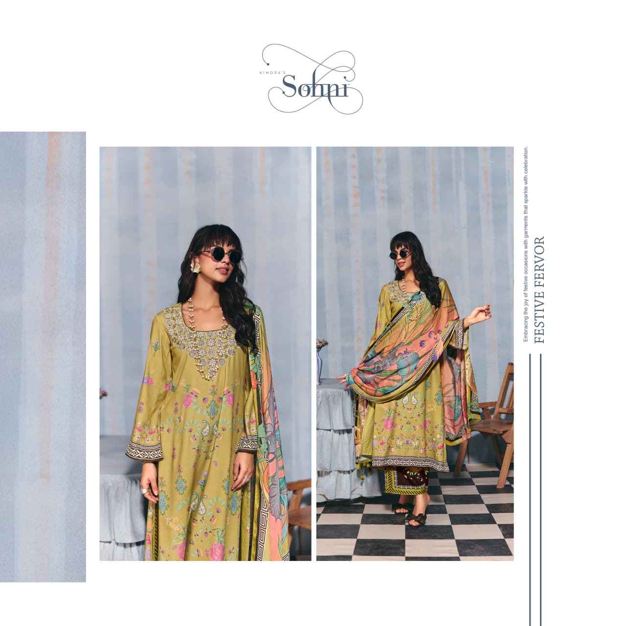 Kimora Sohni Helina Lawn Cotton Dress Material Wholesale Price ( 4  Pcs Catalogue )