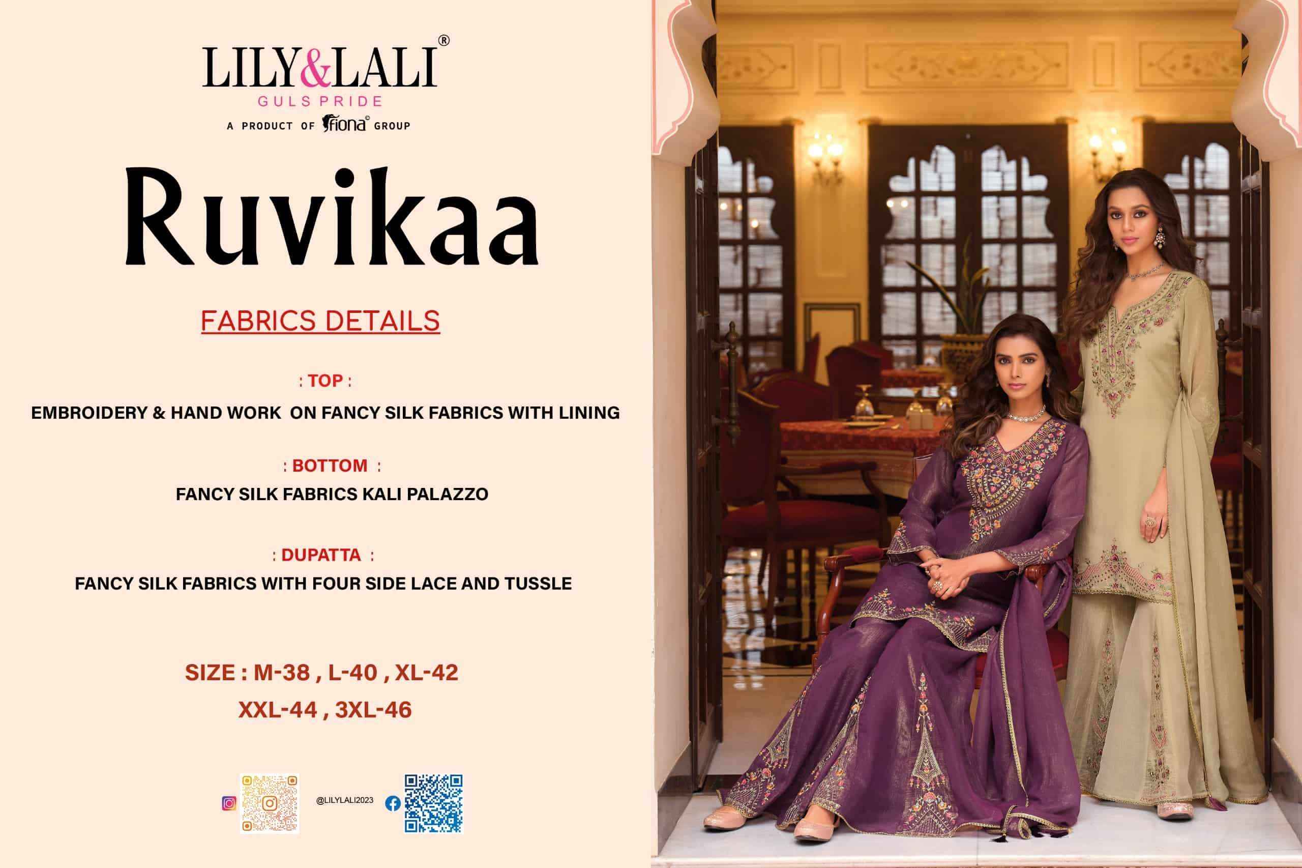 Lily And Lali Ruvikaa Exclusive Designer Palazzo Dress Latest Collection ( 4 Pcs Catalog )