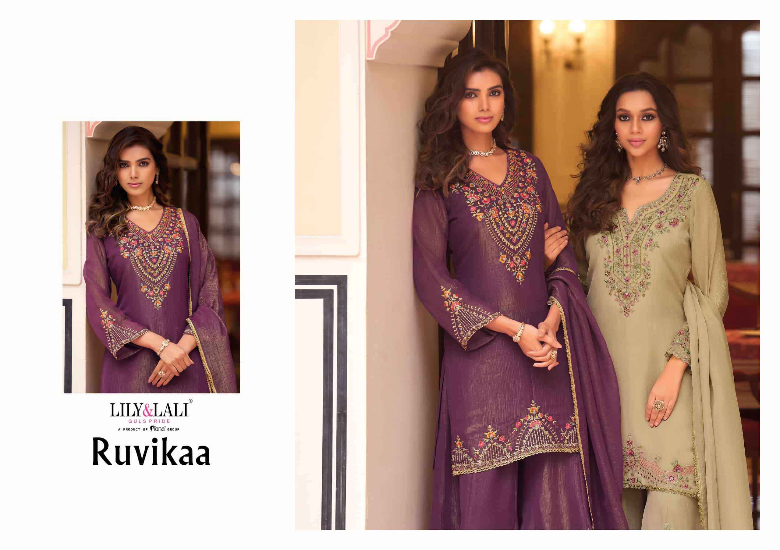 Lily And Lali Ruvikaa Exclusive Designer Palazzo Dress Latest Collection ( 4 Pcs Catalog )