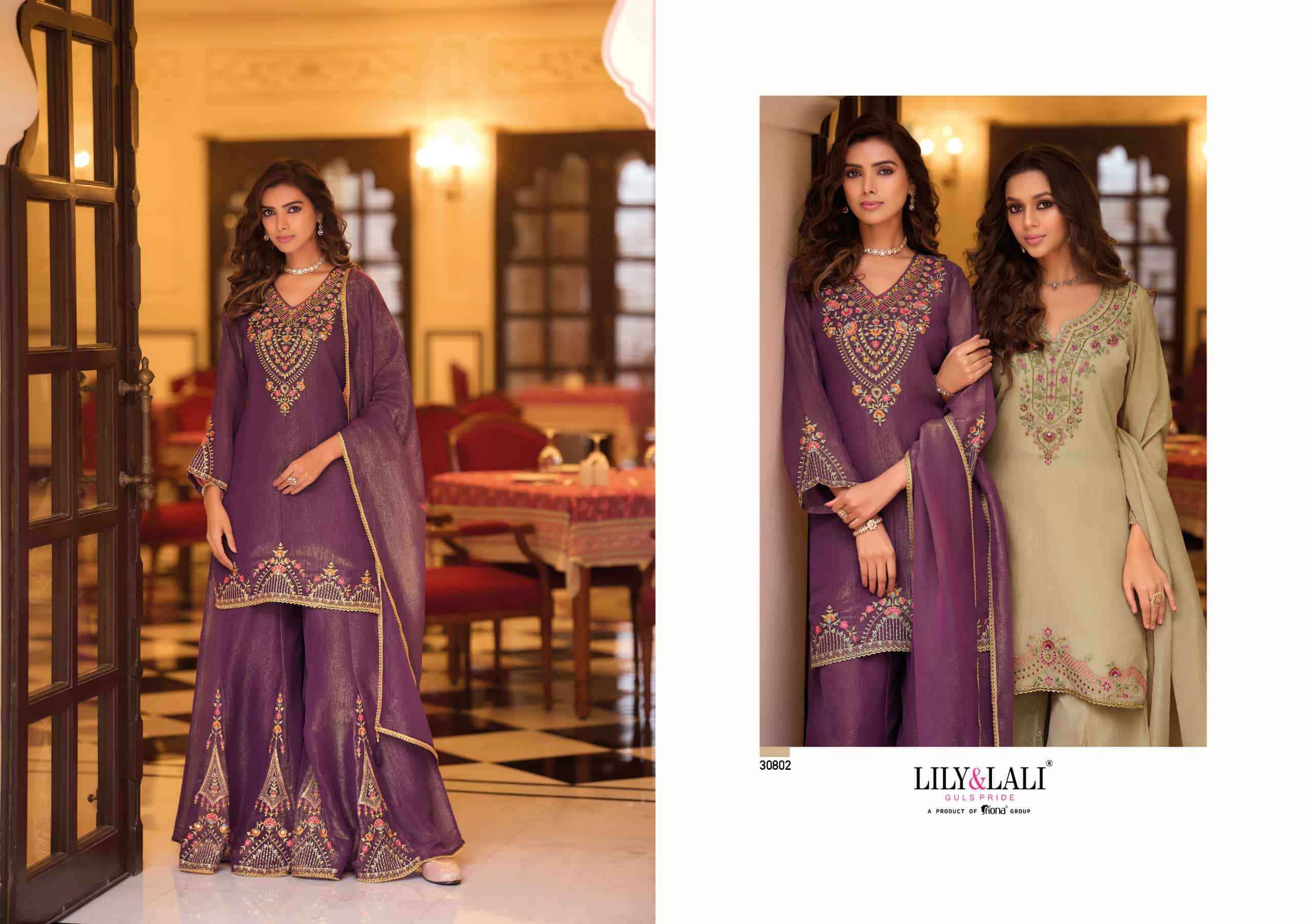 Lily And Lali Ruvikaa Exclusive Designer Palazzo Dress Latest Collection ( 4 Pcs Catalog )