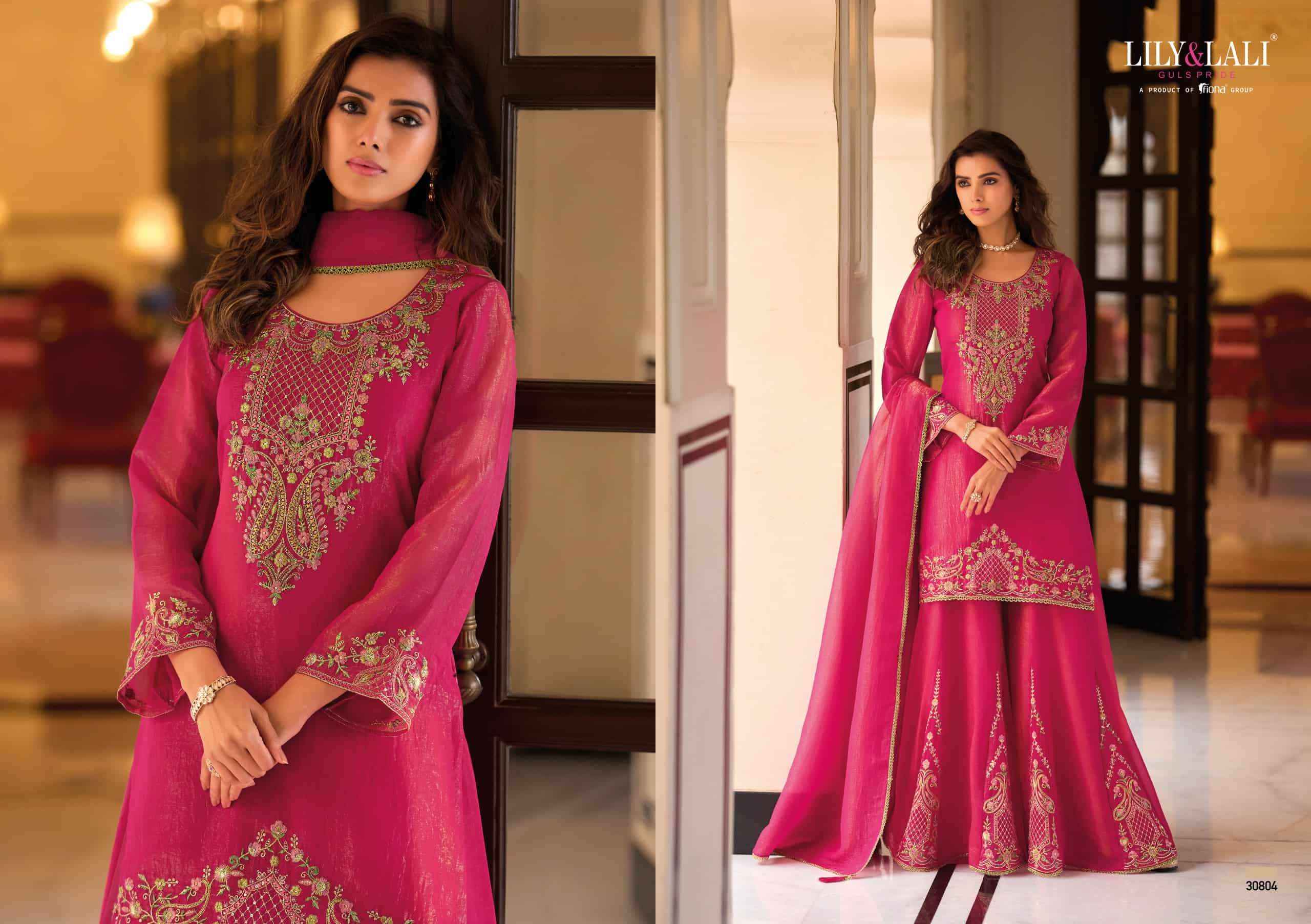 Lily And Lali Ruvikaa Exclusive Designer Palazzo Dress Latest Collection ( 4 Pcs Catalog )